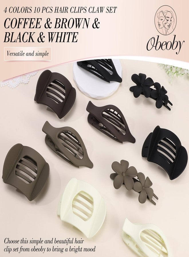 Obeoby 10 Pcs Flat Hair Clips for Women, 3 Styles French Flat Claw Clips for Thin Thick Hair, Medium Duckbill No Slip Hair Accessories Barrettes Girls - Image 4